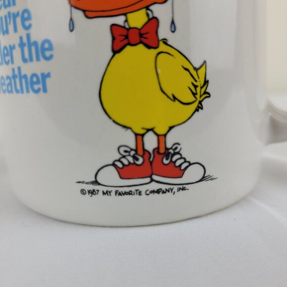 Vintage My Favorite Friends Mug, Duck rain weather Get Well coffee cup 1987 80s - Picture 15 of 16